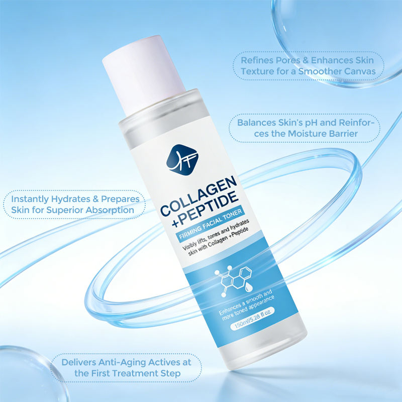 Natural Organic Collagen Peptides Firming Toner Refreshing Moisturizing Face Skin Toner