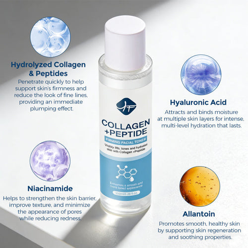 Natural Organic Collagen Peptides Firming Toner Refreshing Moisturizing Face Skin Toner